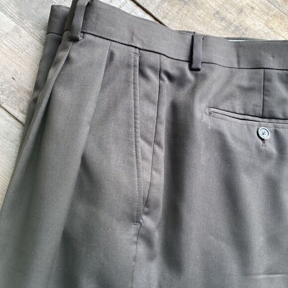 Tasso Elba Dress Slacks 36x34 brown wool and cashmere - Picture 5 of 7